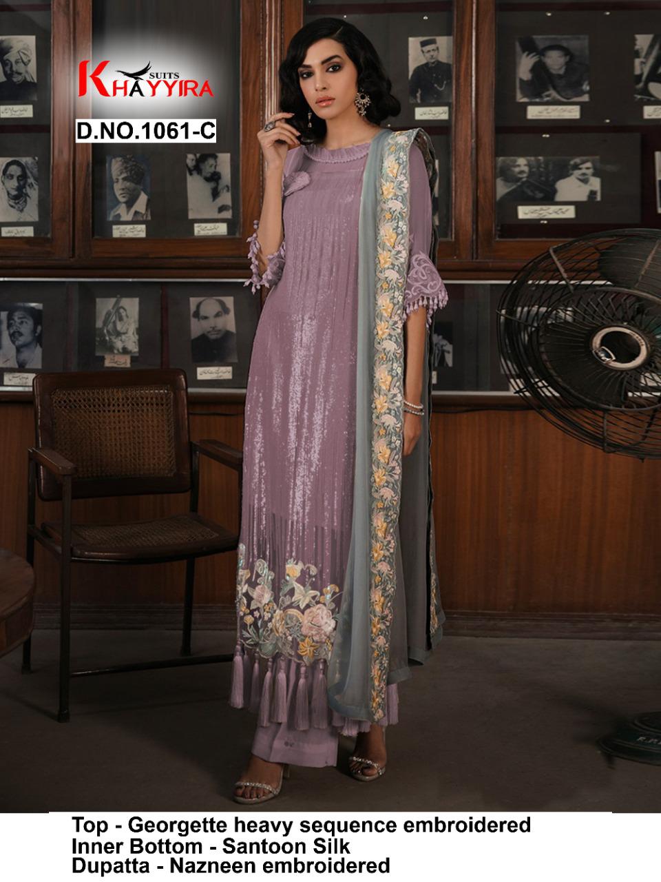 PAKISTANI SUITS D NO 1061C BY KHAYYIRA